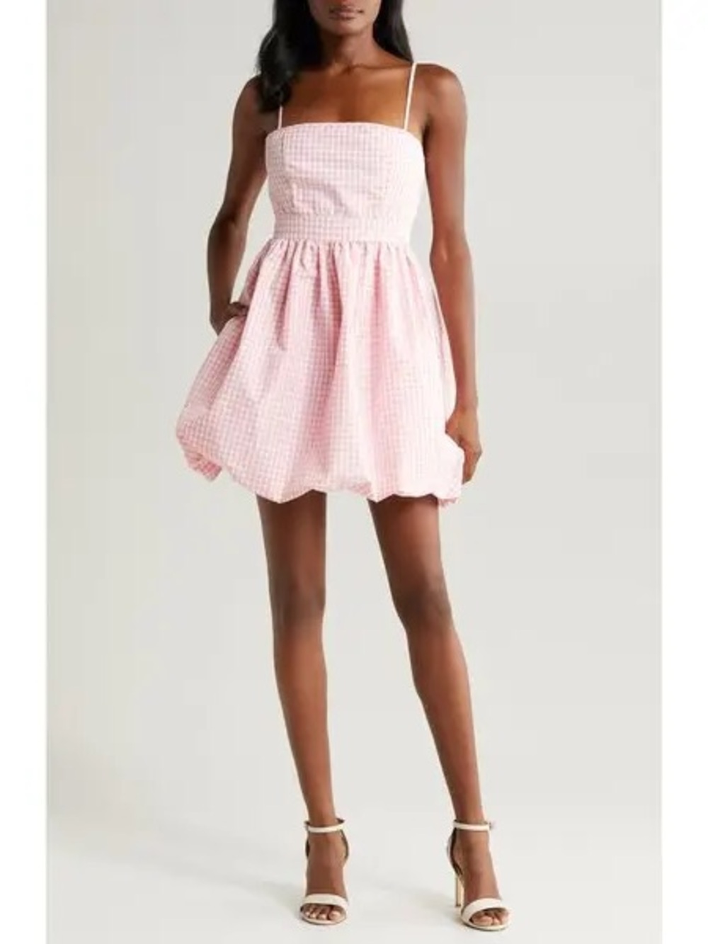 1 State Pink Gingham Bubble Skirt - Women